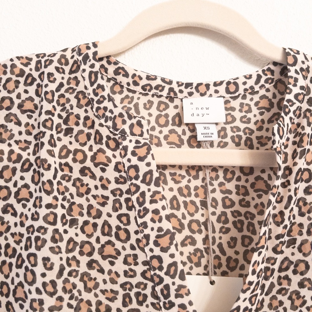 A New Day Animal Leopard Print Blouse